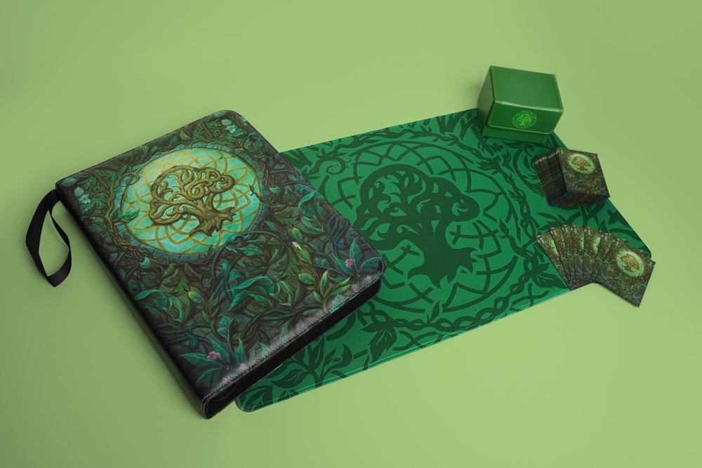 Green Collection Bundle Deal - Card Album, Deck Box, Playmat, & Card Sleeves - Preorder